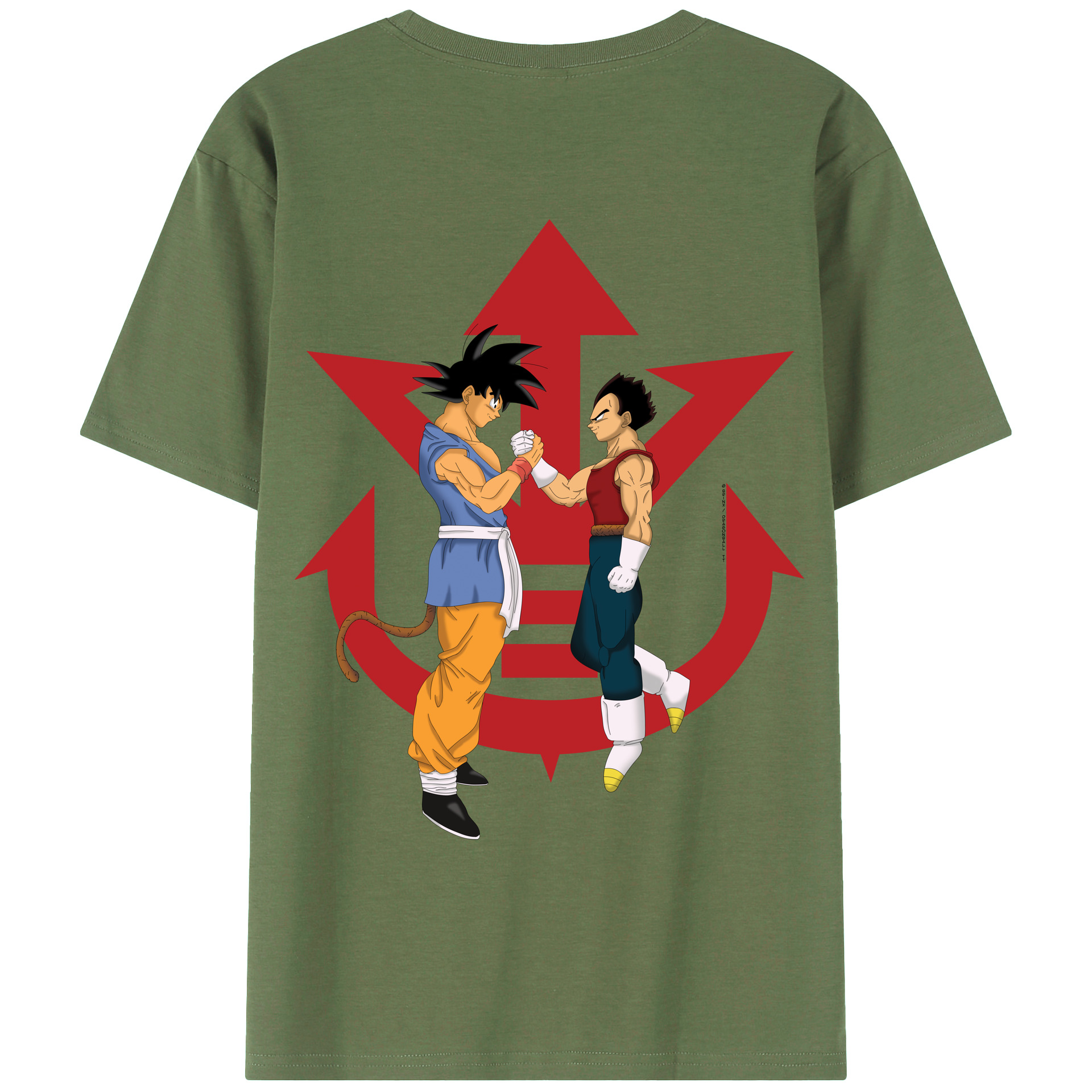 （画像用） ドラゴンボール 孫悟空（そん ごくう）Son Goku カカロット DRAGON BALL Kakarotto 綿100％ メンズ半袖Tシャツ（バックプリント） 通気性